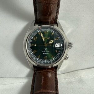 Seiko Alpinist SBDC091 Emerald Dial with Rich Brown Leather Strap